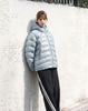 Apostrophe Comma Glossy Double-Line Hooded Padded Jacket_Blue Gray