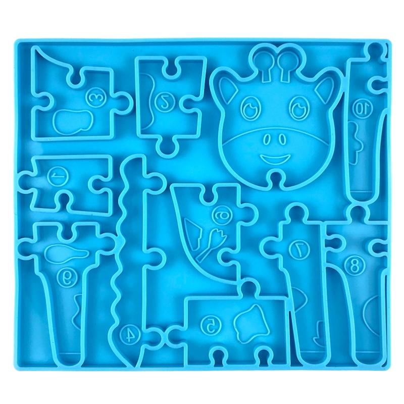 

Dinosaur Puzzle Silicone Mold Dinosaur Resin Epoxy Casting Molds for DIY Cake Decorating Tool Puzzle Game Making Mold синій