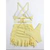 European and American Bikini Sexy Three-Piece Suit Women's Beach Swimsuit Fashion Lace-up Swimsuit