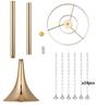 Iron Art Flower Stand with Crystal Bead Curtain for Weddings and Dining Table Decorations