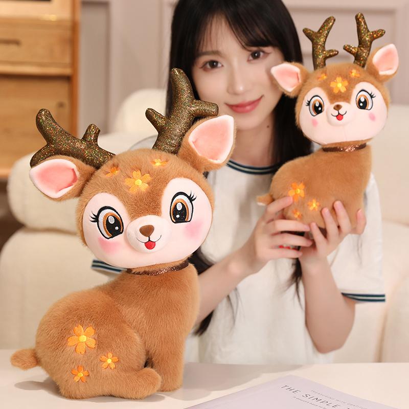 Kawaii Christmas Elk Plush Toys Deer Stuffed Soft Animals Cartoon Toys For Kids Baby Xmas Gift Party Decor Pillow Back to School