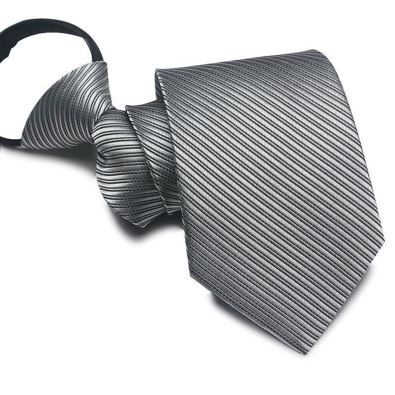 Men's 8cm No-Knot Zipper Tie - Easy-Pull Business Formal Tie