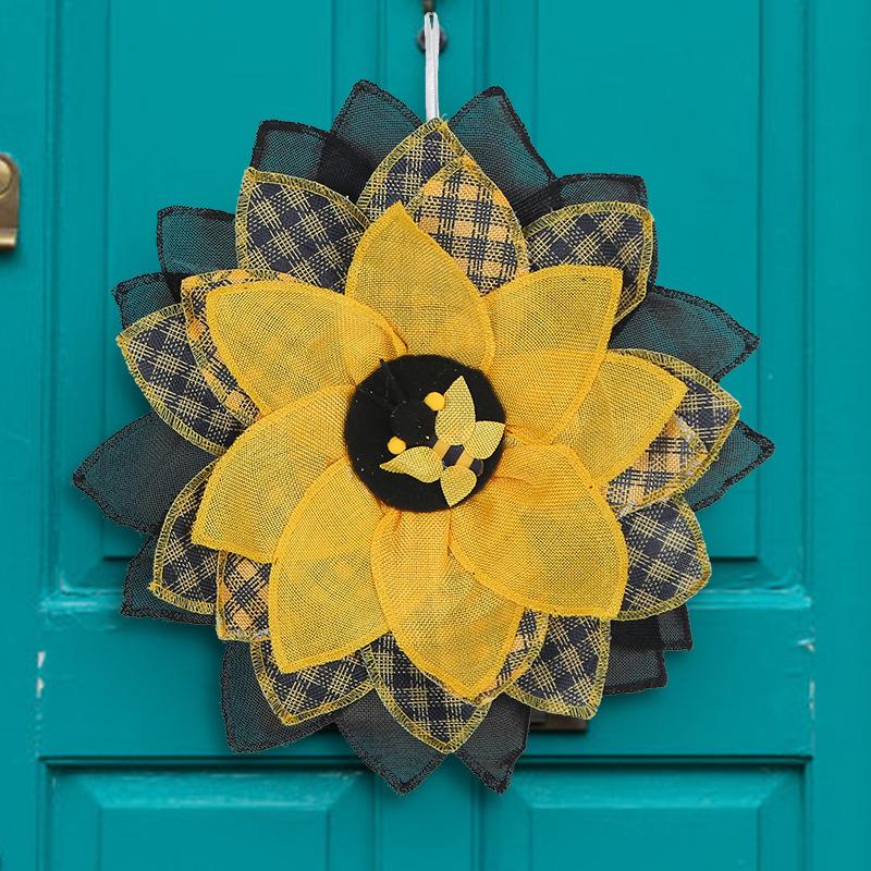 Bee Decoration Bee Festival Sunflower Wreath Easter Bee Wreath Festival Props Decoration