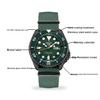 Seiko 5 Oriental Green Water Ghost Black Water Ghost Series Fashion Sports Diving Watch Manual Dual Calendar Mechanical Movement Nylon Strap SRPD77K1