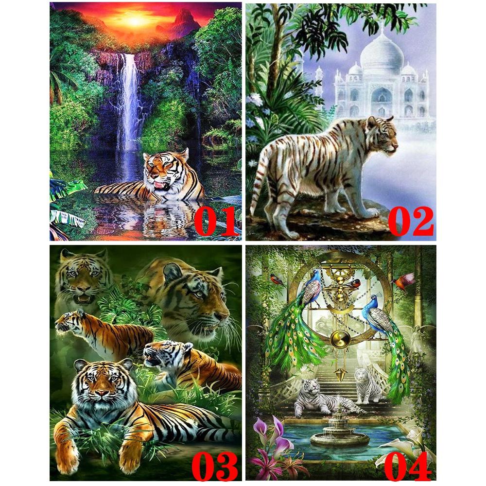 Pittura Diamante Fai da Te Punto Croce Animale Quadrato Completo Ricamo Diamante Tigre Mosaico Decorazione Strass