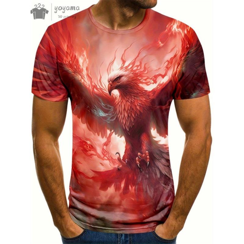 Fashion Personality Men T-Shirt Dragon Pattern 3D Printed Harajuku Street Short Sleeve O Neck T Shirts Oversized Tee Casual Tops