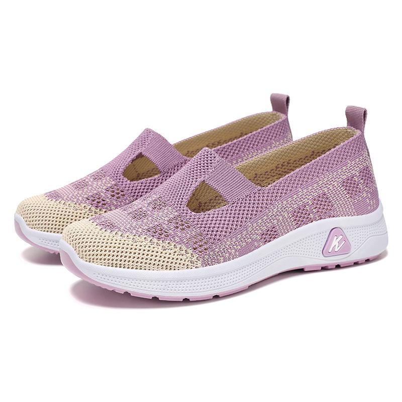 

Women s Versatile Slip-On Mesh Casual Shoes - Lightweight, Soft Sole, Low-Cut Design 39 лиловый