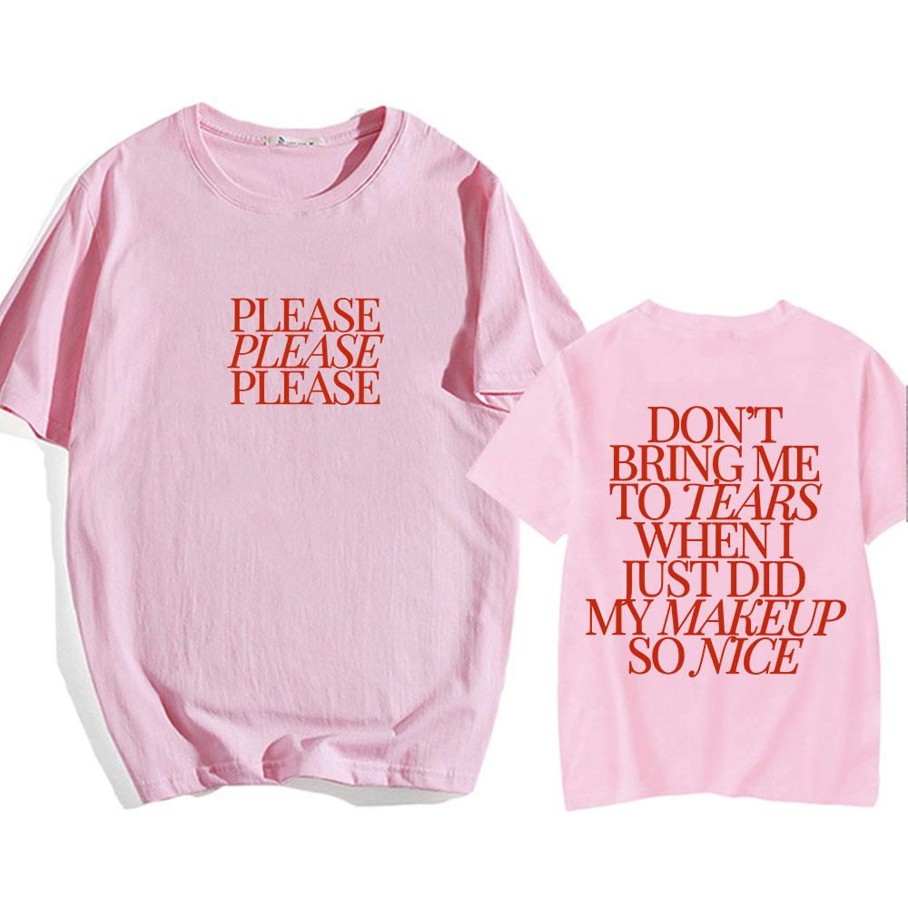 

2024 Песня Пожалуйста Пожалуйста Пожалуйста Футболка Сабрина Карпентер Альбом Short N Sweet Футболка Хлопок Лето Унисекс Уличная одежда Графический M