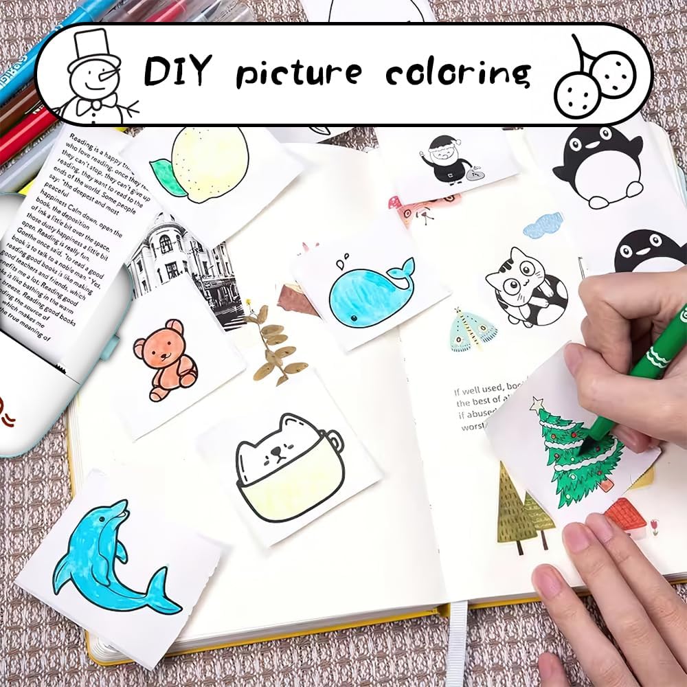 Mini Thermal Printer, Wireless Bluetooth Printer for iOS Android, 13 Roll Printing Paper, Portable Receipt, Inkless Photo Picture QR Code Receipt List