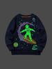 Luminous Astronaut Print Boys' Round Neck Sweatshirt - Autumn Collection