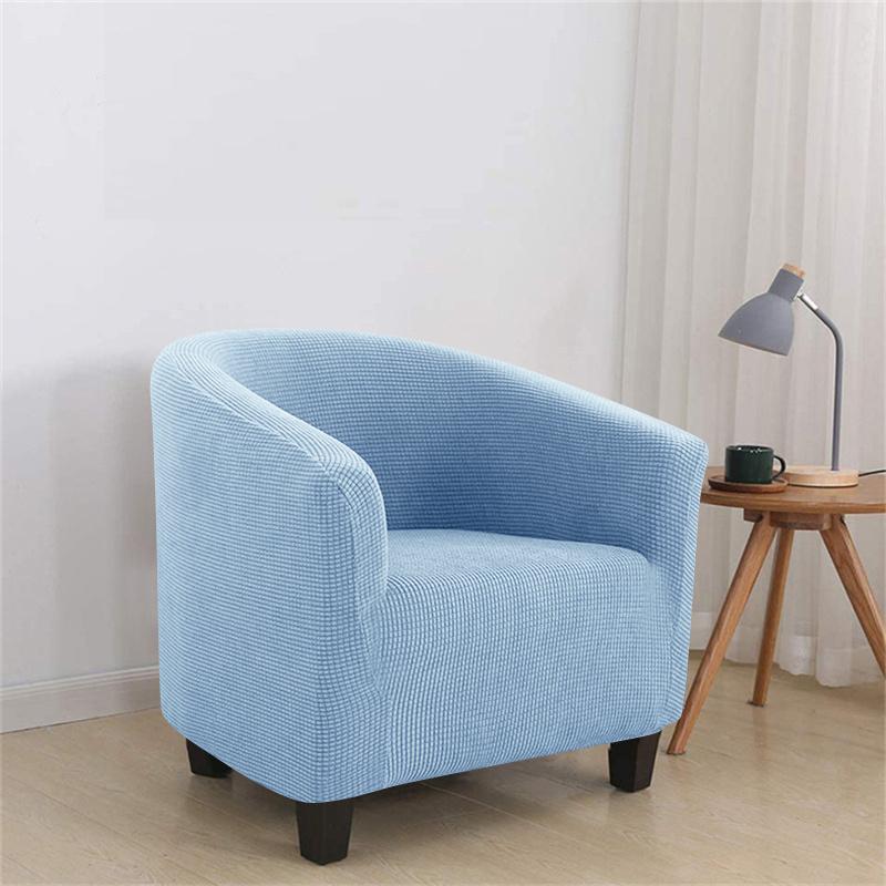 1PC Elastic Club Chair Slipcover Polar Fleece Armchair Cover Solid Color Single Tub Sofa Cover for Living Room Bar Home Hotel