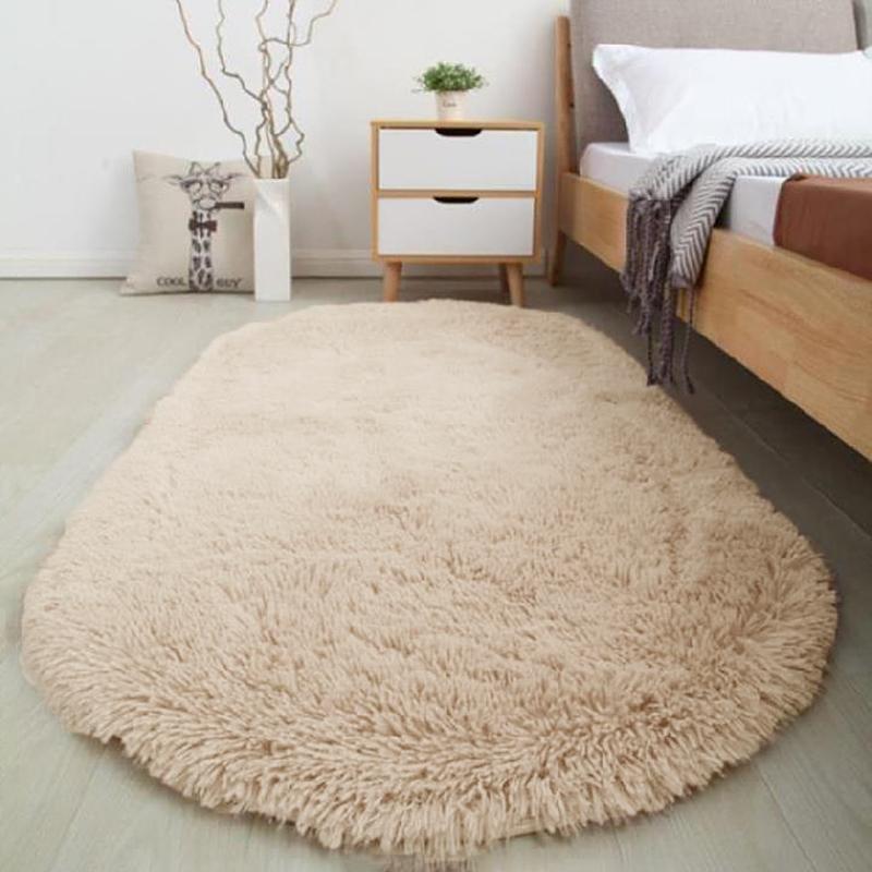 Tapete de pelúcia macio de pele de carneiro para quarto, almofada de lã de imitação, tapete de cabeceira de pelo longo, almofada de sofá, tapetes de pele para sala de estar