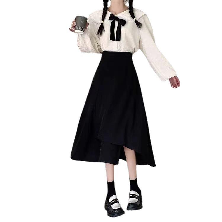 Autumn High-End Maternity Mid-Length Loose Casual Skirt with Belly Support