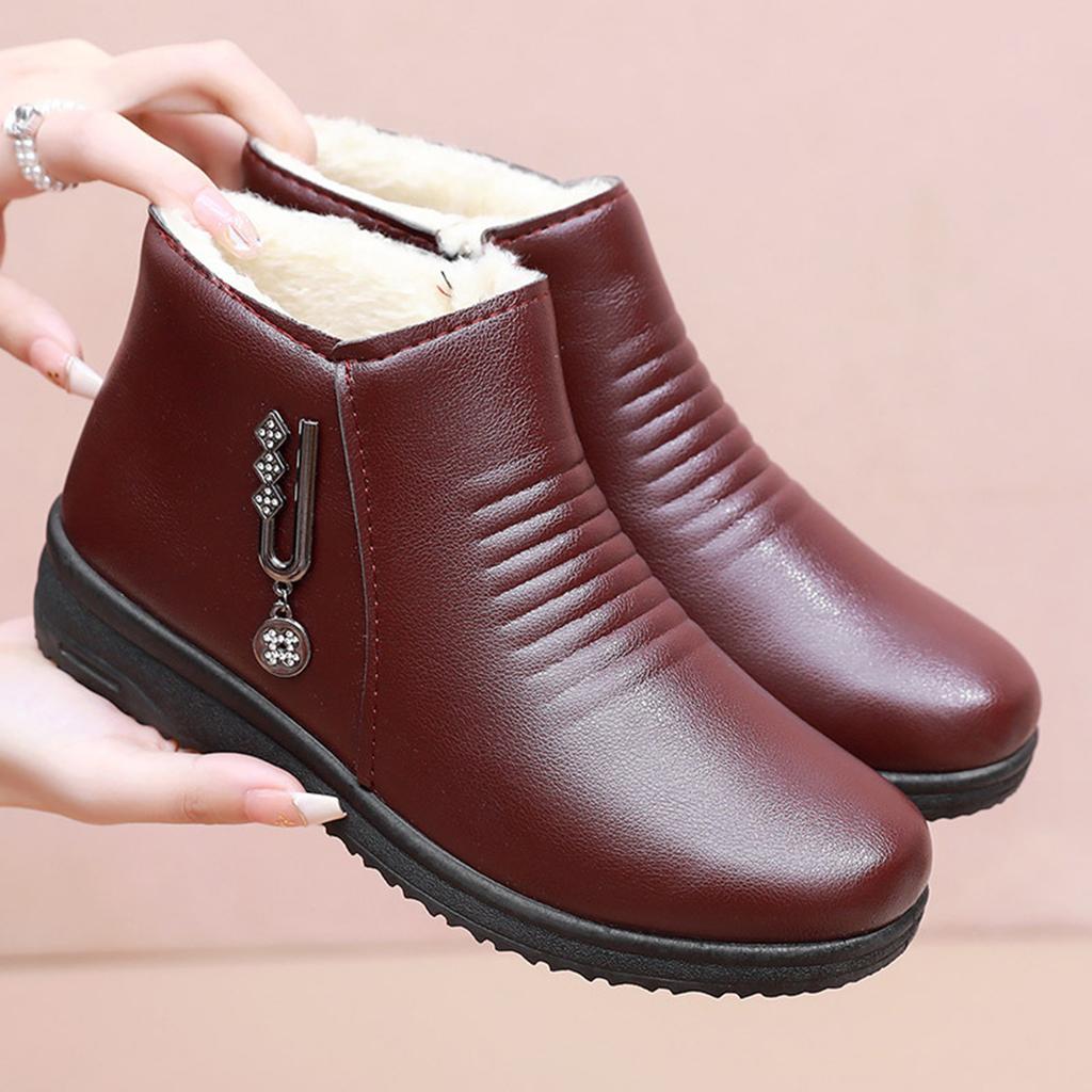 Women's Winter Warm Boot Waterproof Warm Ankle Boots for Halloween Thanksgiving Christmas Gifts