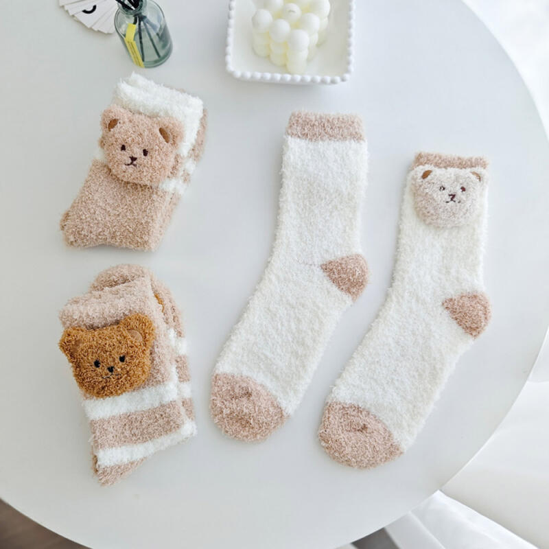 Veil Bear Winter Fleece Warm Sleeping Socks