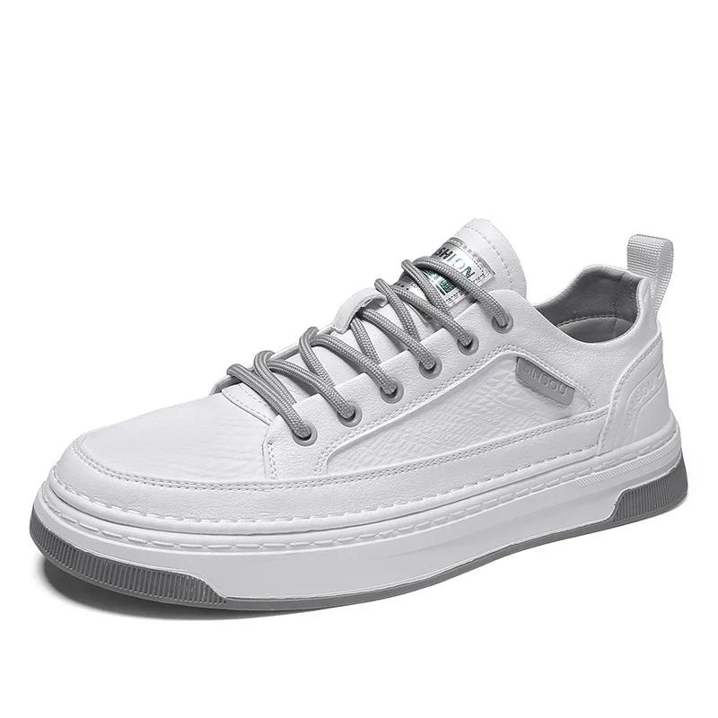 

Модные повседневные кожаные туфли мужские осенние туфли на плоской подошве черные белые мужские кроссовки для ходьбы на открытом воздухе офисные кроссовки Zapatos Casuales 39