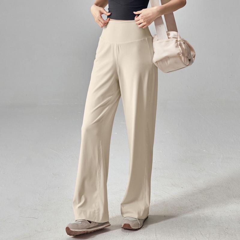 

High Waist Wide Leg Yoga Pants with Tummy Control - Loose Fit for Pilates & Training, Slimming Style, 2025 Autumn Large