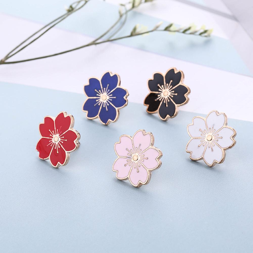 Twinkle Trinket Sweet Women Cherry Blossom Flower Enamel Brooch Pin Suit Collar Badge Jewelry
