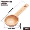 8 Bucăți Lingurițe de Cafea din Lemn 15 ML Linguriță Măsură Cafea Reutilizabile Lingurițe pentru Ceai Boabe de Cafea pentru Birou Cafenea Accesorii de Bucătărie