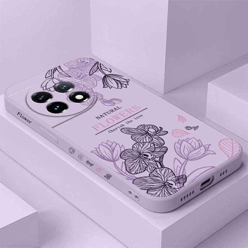 Flower Language Phone Case For Oneplus 13 13R 12 12R 11 11R 10 10R 10T 9R 9RT 9 8T 8 7 7T Pro 5G Liquid Silicone Cover