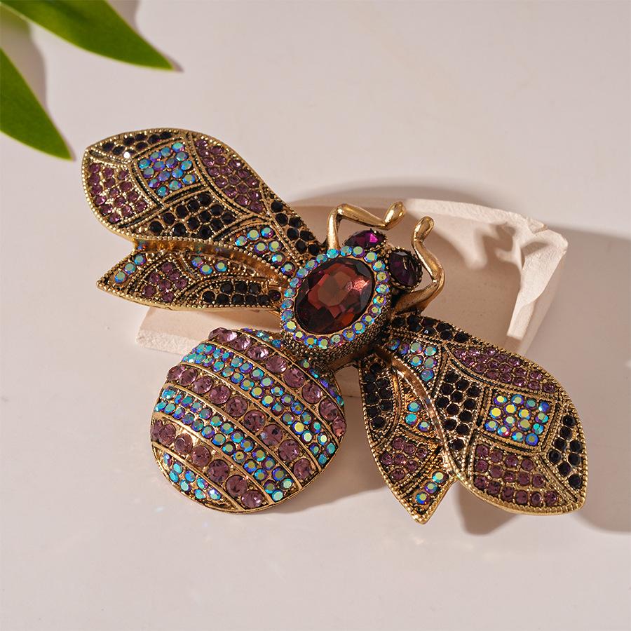 Винтажная брошь-булавка пчела стрекоза колос с капающим маслом цирконом и бриллиантами нишевая булавка-брошь