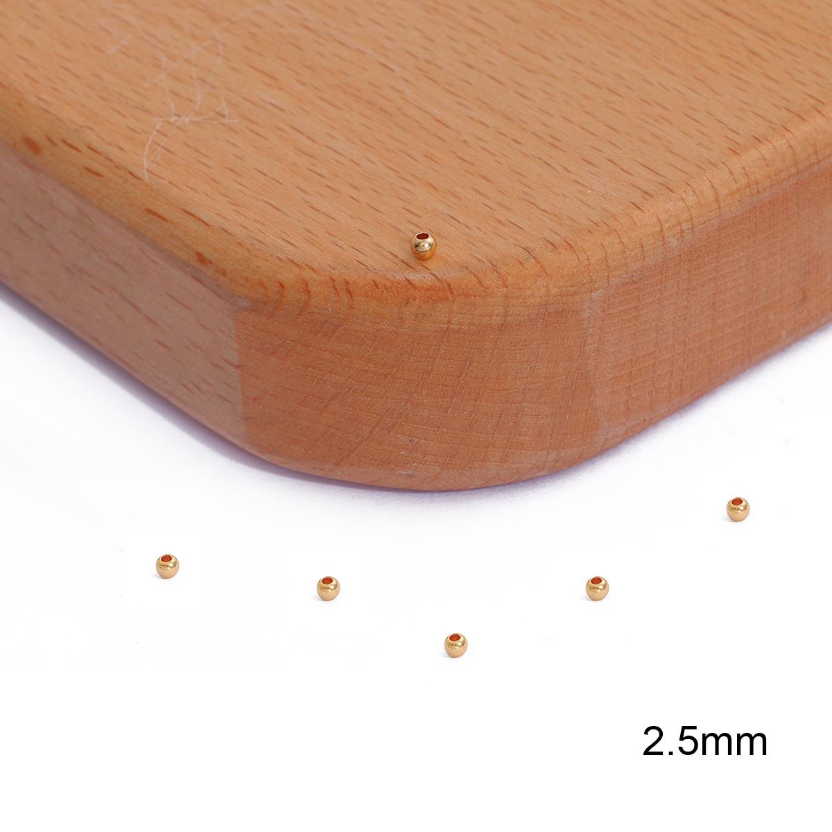 

2-100 шт., медные круглые бусины-разделители с шариковым концом, металлические бусины, аксессуары для изготовления ювелирных изделий 2.5mm 1mm 100pcs золотой