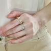 Eleganter Zirkonia-Ring in Herzform für Damen Stilvolles offenes verstellbares Design 2022