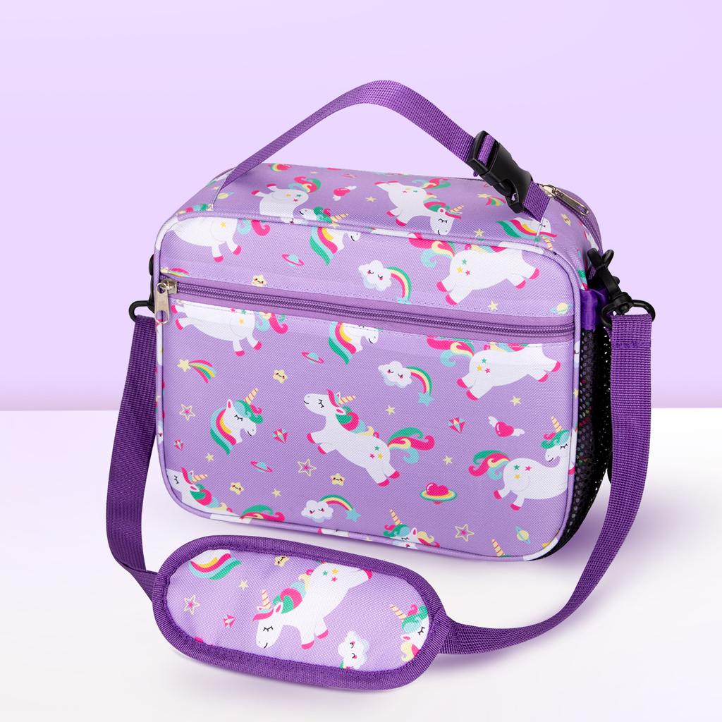 Cartoon Insulated Lunch Bag Cute Floral Printed Food Handbags Portable Thermal Lunch Bag Fresh-Keeping Bag Tote for Student