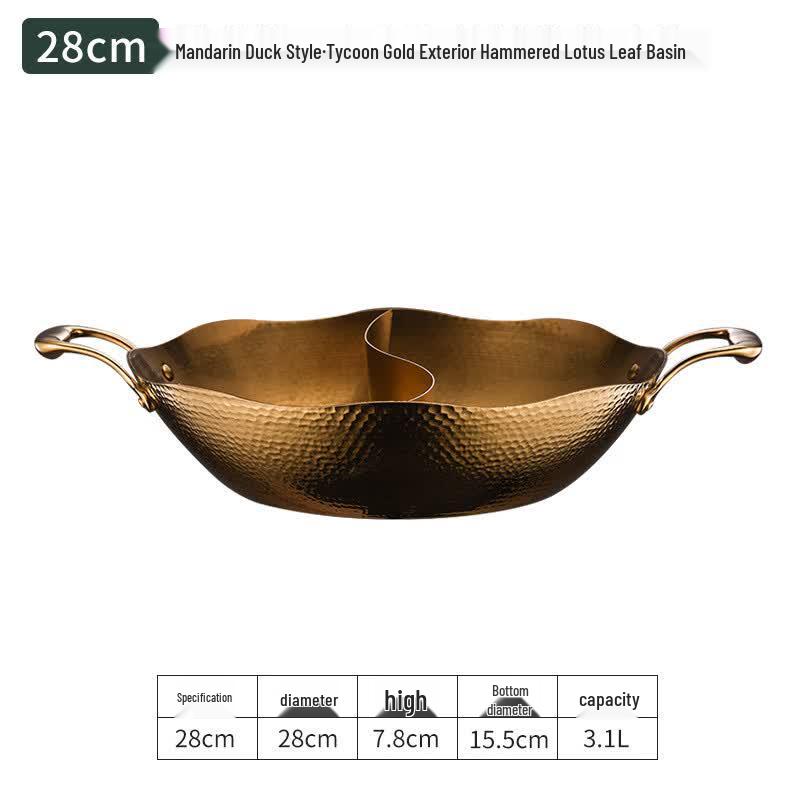 Commercial Stainless Steel Hammered Yuan-yang Hot Pot