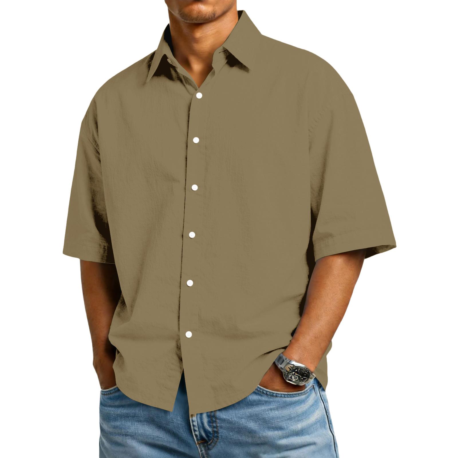 

Men s Spring/Summer Casual Outdoor Collared Short-Sleeve Shirt