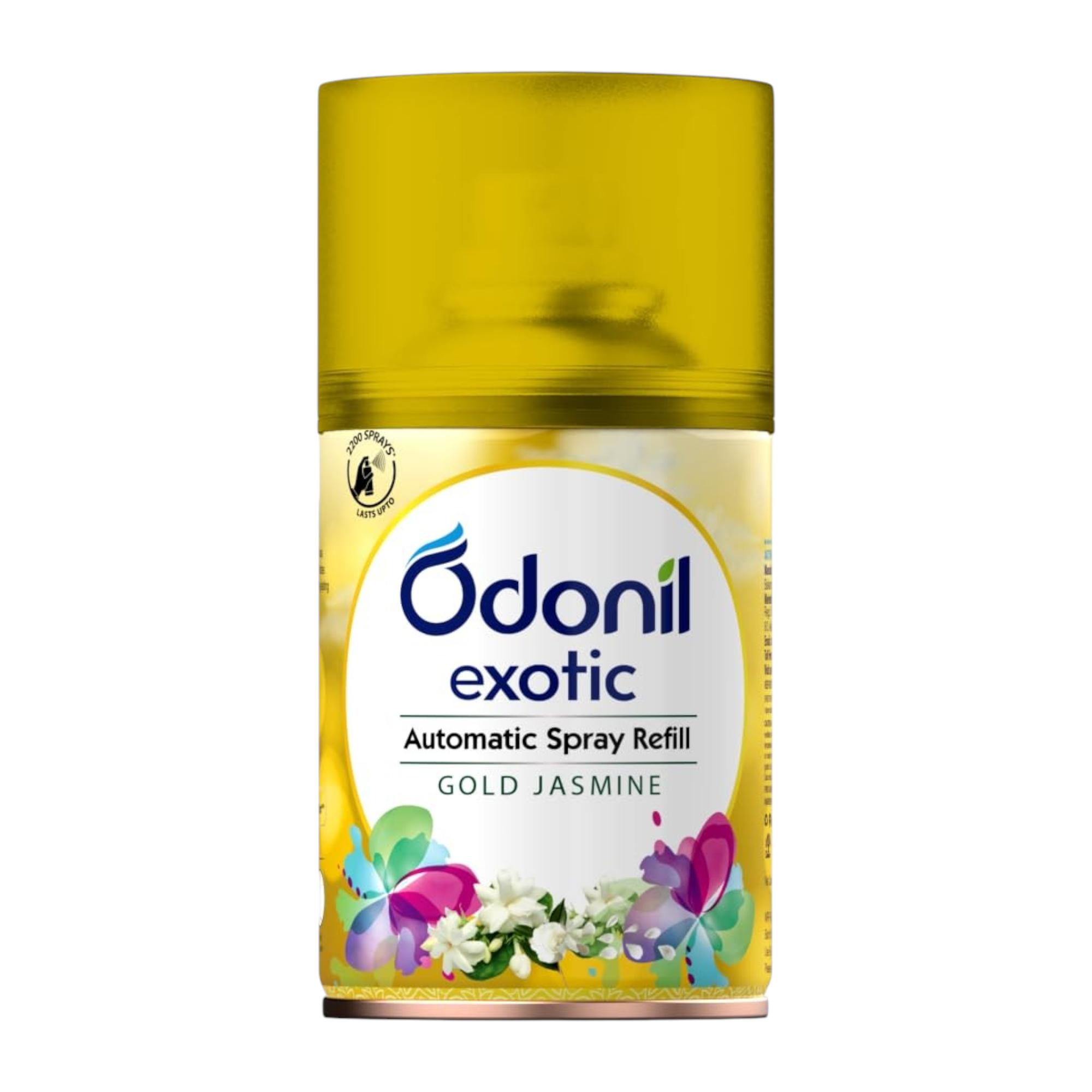 

Dabur Odonil Автоматический спрей-освежитель воздуха Запасной блок 225 мл Золотой жасмин Стойкий аромат для дома, офиса, ванной комнаты