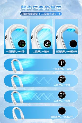 Neck Fan, Neck Cooler, "2024 Summer Innovative Instant Cooling Neck Fan," Portable Fan, Bladeless, with Cooling Plate, 2 Cooling Modes, 3 Airflow Sett
