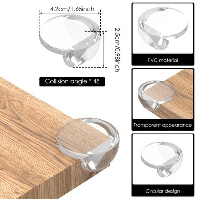 48Pcs Child Baby Safety PVC Protector Table Corner Edge Protection Cover Furniture Corner Protector Soft and High Resilience