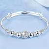European-Style Silver-Plated Rotating Bead Bracelet for Women: Hollow Exquisite Ball Ornament Jewelry 