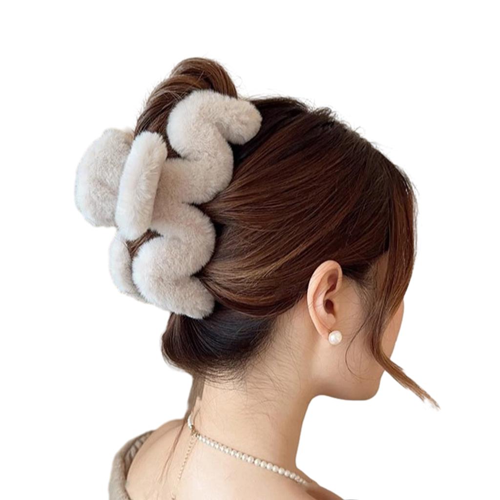 Wellenform Haarspange für Frauen Große Haarklammer Bananen-Kieferklemme Plüsch Haargreifer Weiblich Winter Haarschmuck