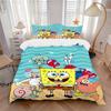 Spongebob i Przyjaciele Nadruk Zestaw Pościeli 3 Szt.Poszewka na Kołdrę z 2 Poszewkami na Poduszkę Domowy Prezent Urodzinowy