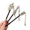 Traditional Chinese Wooden Hairpin with Tassel for Women's Updo - Qipao Hanfu Headdress