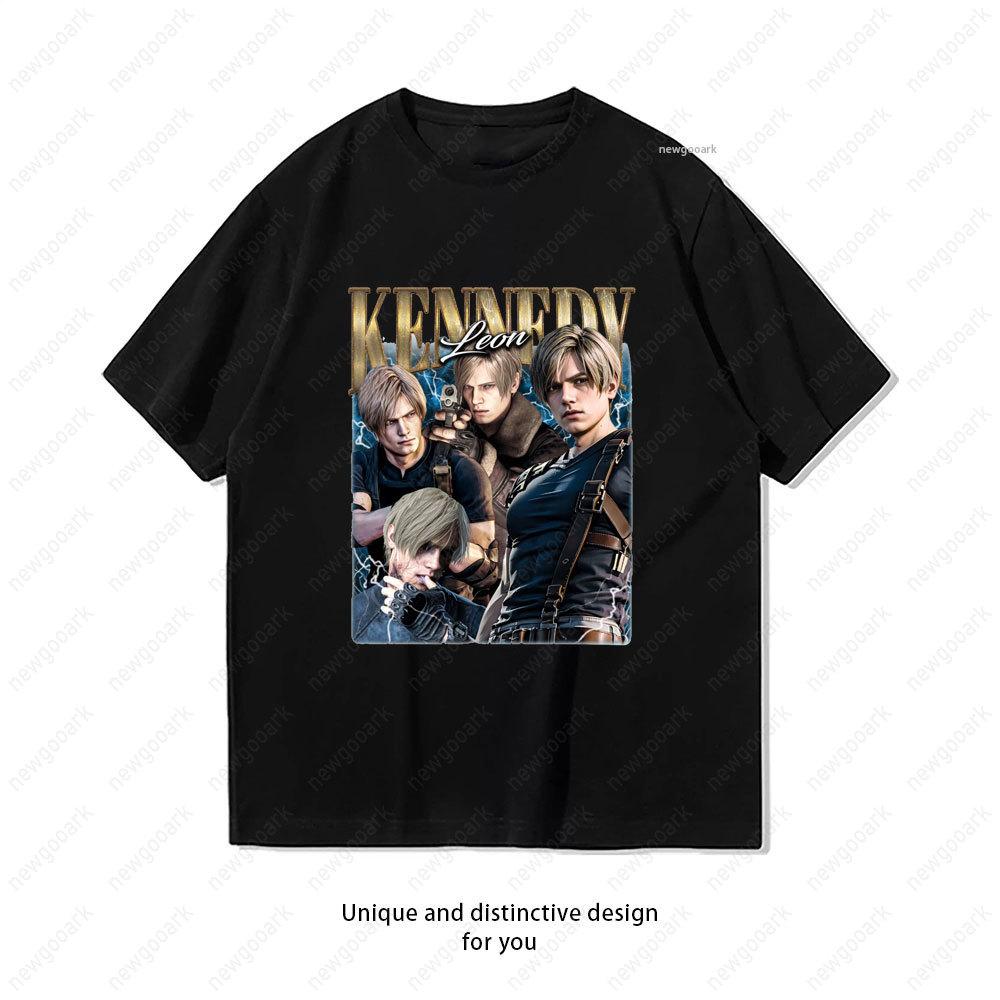Leon Kennedy Horror Game TShirt Women Unisex Casual Cotton Printed T Shirts Creative Streetwear Camisetas Tops Tee Girlfriend Gift