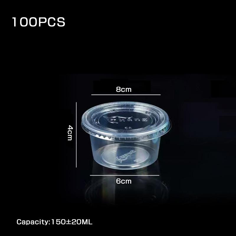 100Pcs 150ml 250ml 300ml Pudding Cups Disposable Packing Box with Lids Plastic Boxes Ice-Cream Dessert Picnic Party Packing