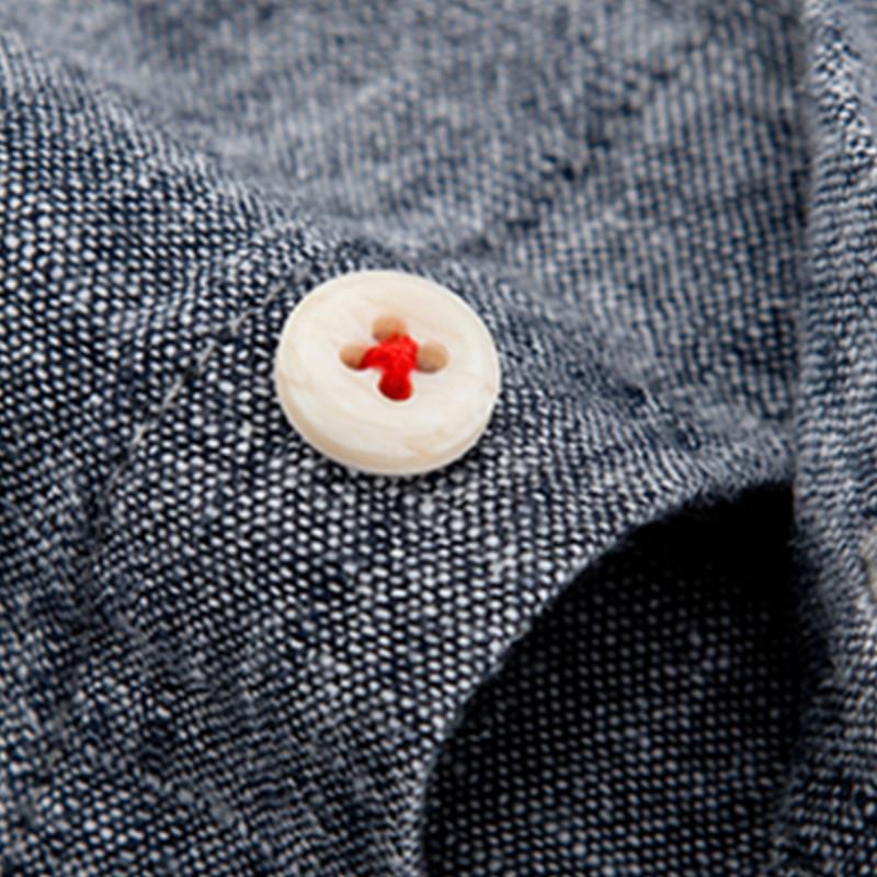 Large Size Men's Casual Cotton Line Long Sleeve Loose Business Shirt