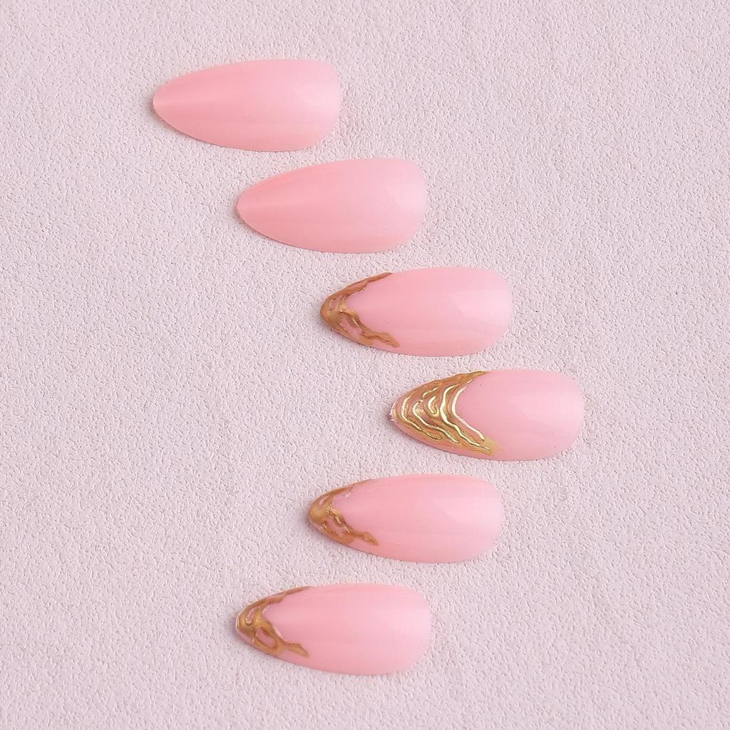 Luxury 3D Pearl Flower Nude Pink Wearable Nails - Sweet French Style Fake Manicure