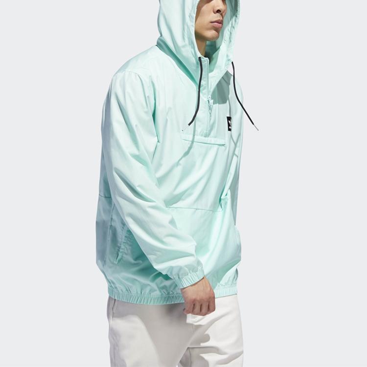 Adidas Originals Trefoil Casual Sport Half-Zip Hooded Jacket Men Tops Mint-Green DV0594