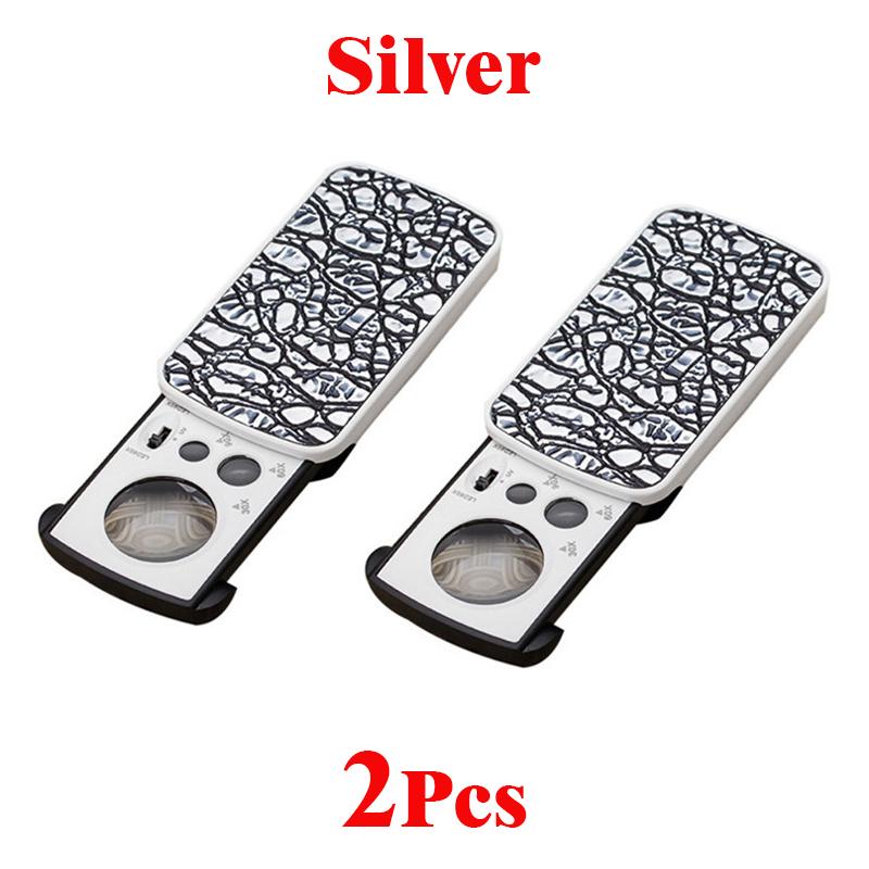 Portable Triplex Magnification Jewelry Loupe 30X-90X-Slide-Out LED/UV Lighted Jewelers Loupes Magnifier for Precision Gemology
