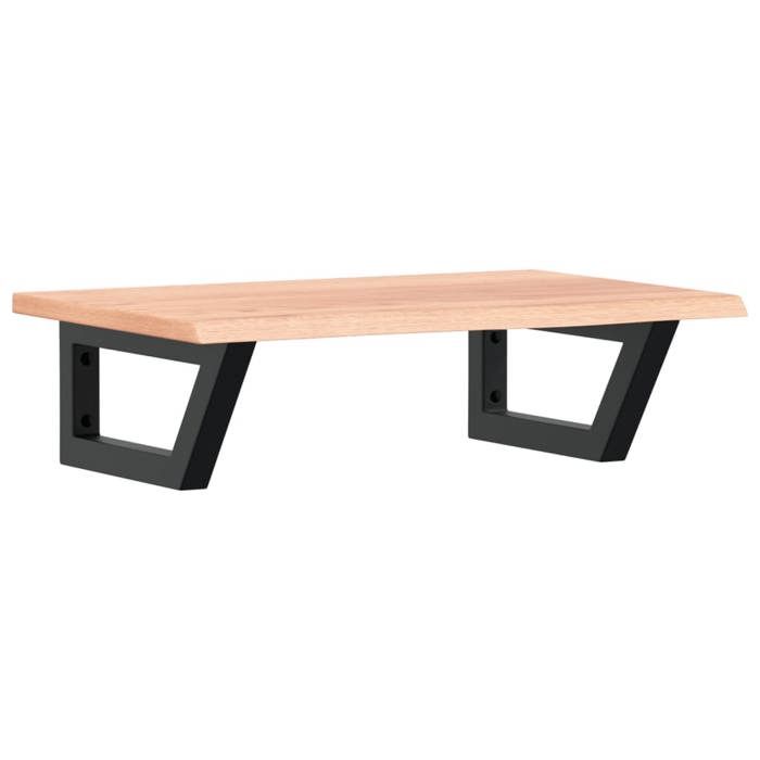 Étagère de vasque murale - MAISON EXCLUSIVE - Modèle standard - Acier - Chêne massif - Support trapèze