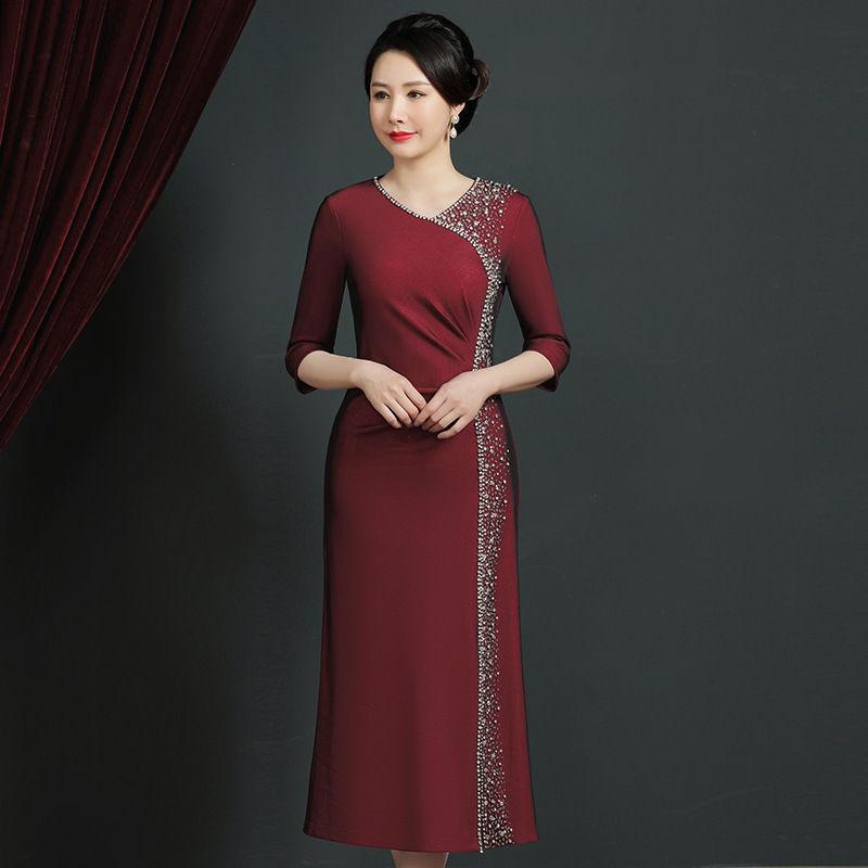 High-end Qipao Wedding Banquet & Evening Dress for Mother XXL