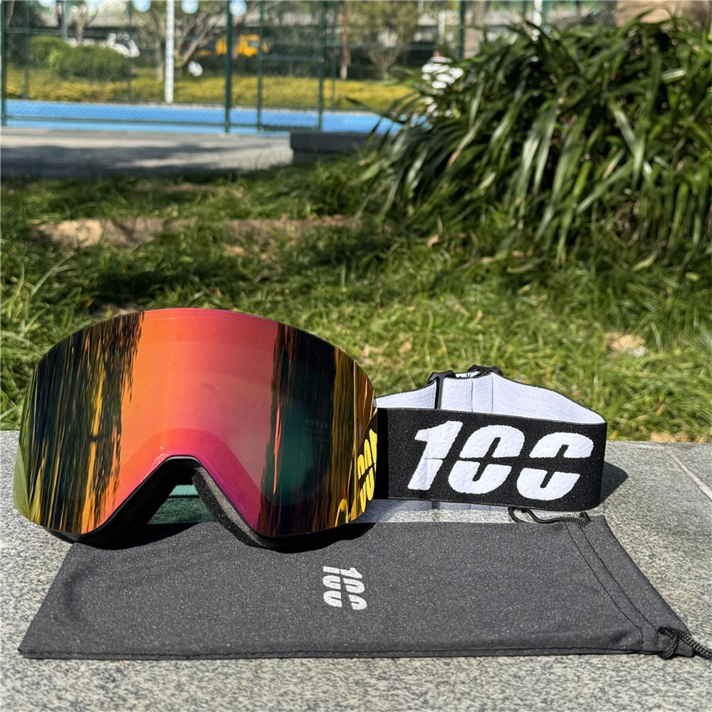 Magnetic Ski Goggles with Bag Double Layer Polarized Lens Skiing Anti-fog UV400 Snowboard Goggles Men Women Ski Glasses Eyewear