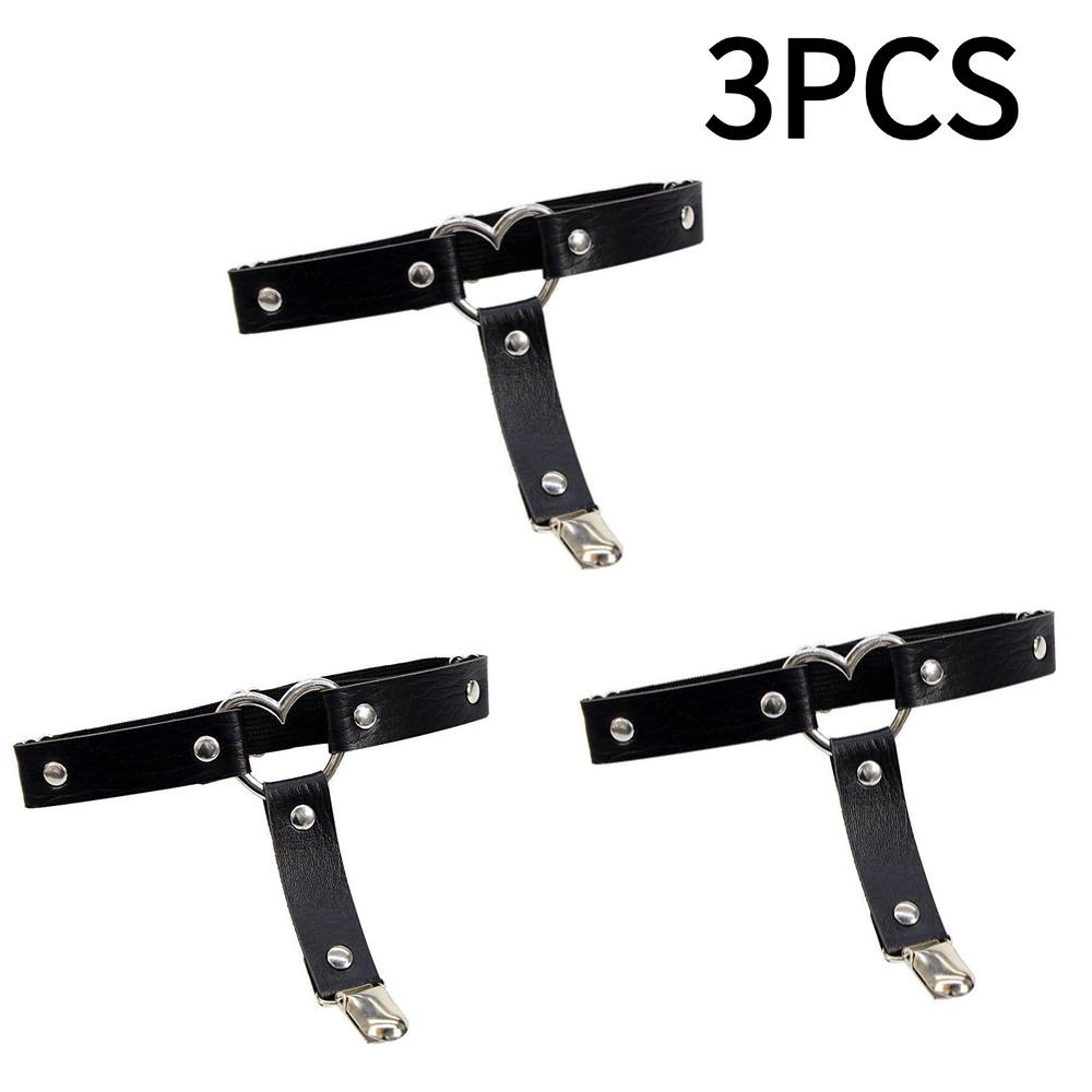 NEW 1/3/5pcs Women Thigh Ring Leg Strap with Anti-Slip Buckle Sexy Punk Goth Heart PU Elastic Adjustable Garter Leg Ring