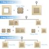 BSEED Mechanical Button Light Switches 1/2/3Way Half TV RJ45 ST Plug EU FR Wall Sockets USB Type-c Ports DIY Parts Glass Frames