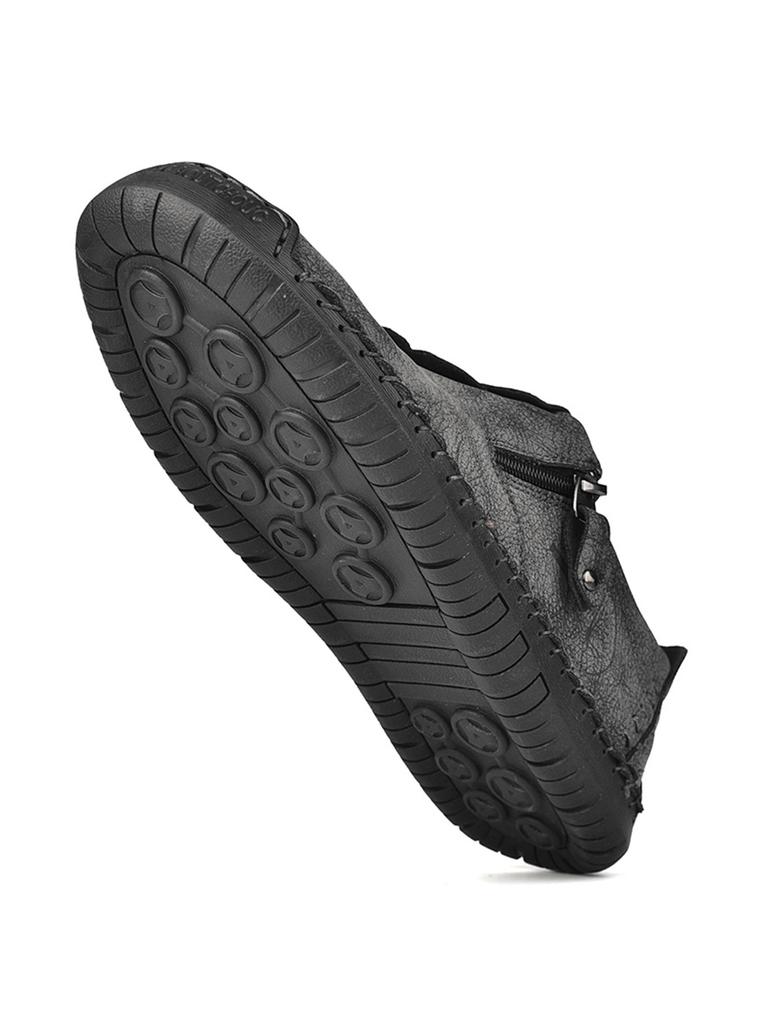 Herrars Handgjorda Vintage Loafers, Stilfulla Casualskor med Sidodragkedja, Flatskor för Vardagsbruk under Alla Årstider, Bekväma Herrskor i Stor Storlek