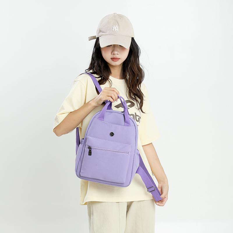 Solid Color Large Capacity Backpack Women Travel Backpack Lightweight College Student Schoolbag